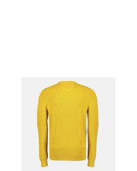 gelber Pullover mit einem Rundhalsausschnitt von LERROS