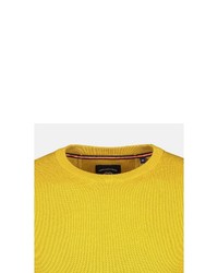 gelber Pullover mit einem Rundhalsausschnitt von LERROS