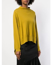 gelber Pullover mit einem Rundhalsausschnitt von Semicouture