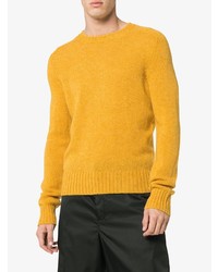 gelber Pullover mit einem Rundhalsausschnitt von Prada