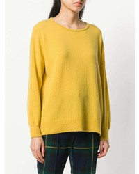 gelber Pullover mit einem Rundhalsausschnitt von Incentive! Cashmere