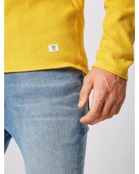 gelber Pullover mit einem Rundhalsausschnitt von Tom Tailor Denim