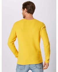 gelber Pullover mit einem Rundhalsausschnitt von Tom Tailor Denim