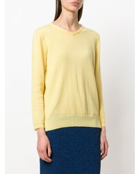 gelber Pullover mit einem V-Ausschnitt von Liska