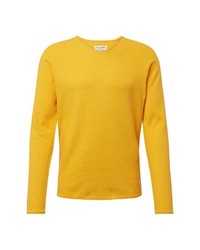 gelber Pullover mit einem V-Ausschnitt von Tom Tailor Denim