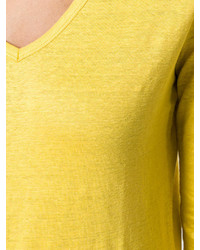 gelber Pullover mit einem V-Ausschnitt von Majestic Filatures