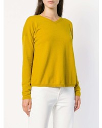 gelber Pullover mit einem V-Ausschnitt von Aspesi
