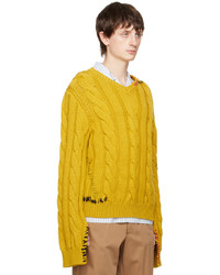 gelber Pullover mit einem V-Ausschnitt von Marni