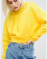 gelber Pullover mit einer Kapuze von Asos