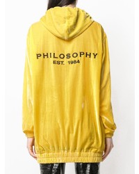 gelber Pullover mit einer Kapuze von Philosophy di Lorenzo Serafini