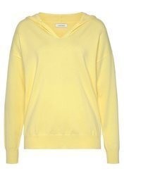 gelber Pullover mit einer Kapuze von Lascana
