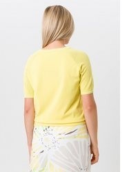 gelber Strick Kurzarmpullover von TUZZI