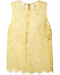 gelbes ärmelloses Oberteil aus Spitze von Dolce & Gabbana