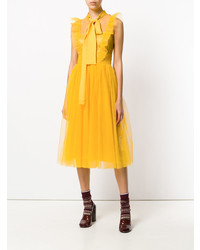 gelbes ausgestelltes Kleid aus Tüll von N°21