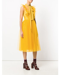 gelbes ausgestelltes Kleid aus Tüll von N°21
