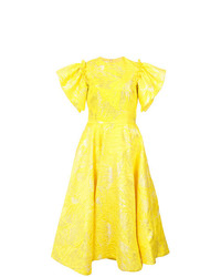 gelbes ausgestelltes Kleid von Christian Siriano