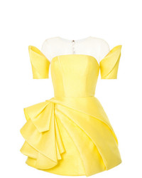 gelbes ausgestelltes Kleid von Isabel Sanchis