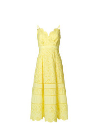 gelbes ausgestelltes Kleid von Three floor