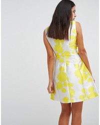 gelbes bedrucktes ausgestelltes Kleid von AX Paris