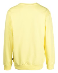 gelbes bedrucktes Fleece-Sweatshirt von Moschino