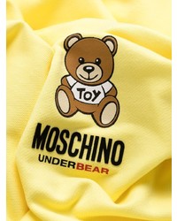 gelbes bedrucktes Fleece-Sweatshirt von Moschino