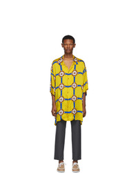 gelbes bedrucktes Kurzarmhemd von Gucci