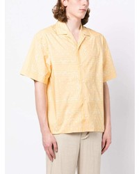 gelbes bedrucktes Kurzarmhemd von Jacquemus