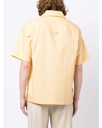 gelbes bedrucktes Kurzarmhemd von Jacquemus