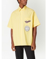 gelbes bedrucktes Kurzarmhemd von Valentino