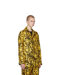 gelbes bedrucktes Langarmhemd von Versace Underwear