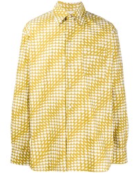 gelbes bedrucktes Langarmhemd von Marni
