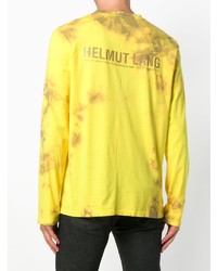 gelbes bedrucktes Langarmshirt von Helmut Lang