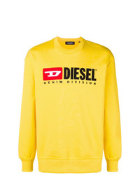 gelbes bedrucktes Langarmshirt von Diesel