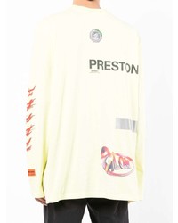 gelbes bedrucktes Langarmshirt von Heron Preston