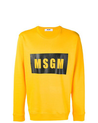 gelbes bedrucktes Langarmshirt von MSGM