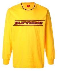 gelbes bedrucktes Langarmshirt von Supreme