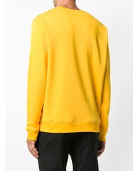 gelbes bedrucktes Langarmshirt von MSGM