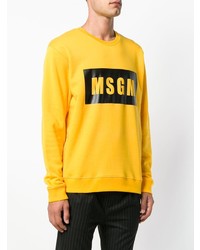 gelbes bedrucktes Langarmshirt von MSGM