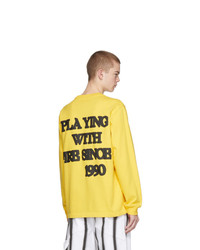 gelbes bedrucktes Langarmshirt von Converse