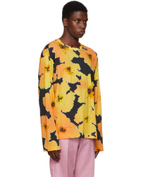 gelbes bedrucktes Langarmshirt von Dries Van Noten