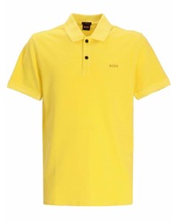 gelbes bedrucktes Polohemd von BOSS