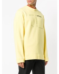 gelbes bedrucktes Sweatshirt von Raf Simons