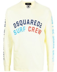 gelbes bedrucktes Sweatshirt von DSQUARED2