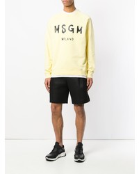 gelbes bedrucktes Sweatshirt von MSGM