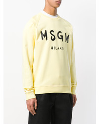 gelbes bedrucktes Sweatshirt von MSGM