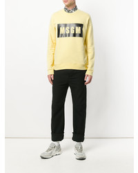 gelbes bedrucktes Sweatshirt von MSGM