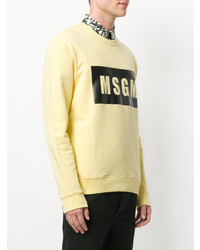 gelbes bedrucktes Sweatshirt von MSGM