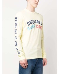 gelbes bedrucktes Sweatshirt von DSQUARED2