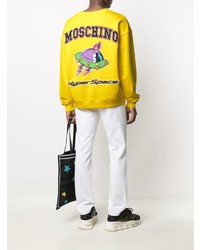 gelbes bedrucktes Sweatshirt von Moschino