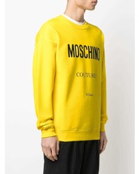 gelbes bedrucktes Sweatshirt von Moschino